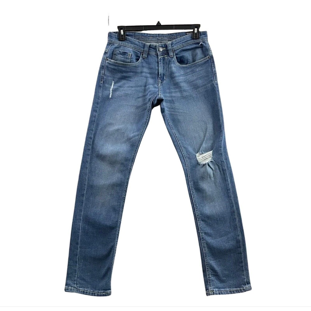 Buffalo David Bitton Jeans Womens 30X32 Blue Evan X Distress Slim Straight